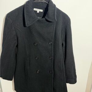 Jason Kole Women's Classic Black Peacoat